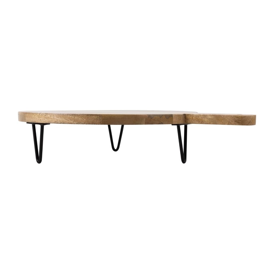 Olympia Round Handled Display Stand Mango Wood with Metal Legs 400x300x80mm