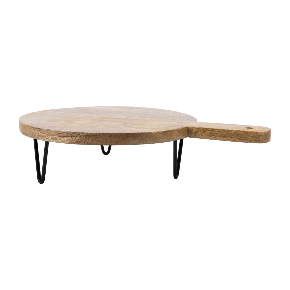 Olympia Round Handled Display Stand Mango Wood with Metal Legs 350x250x80mm