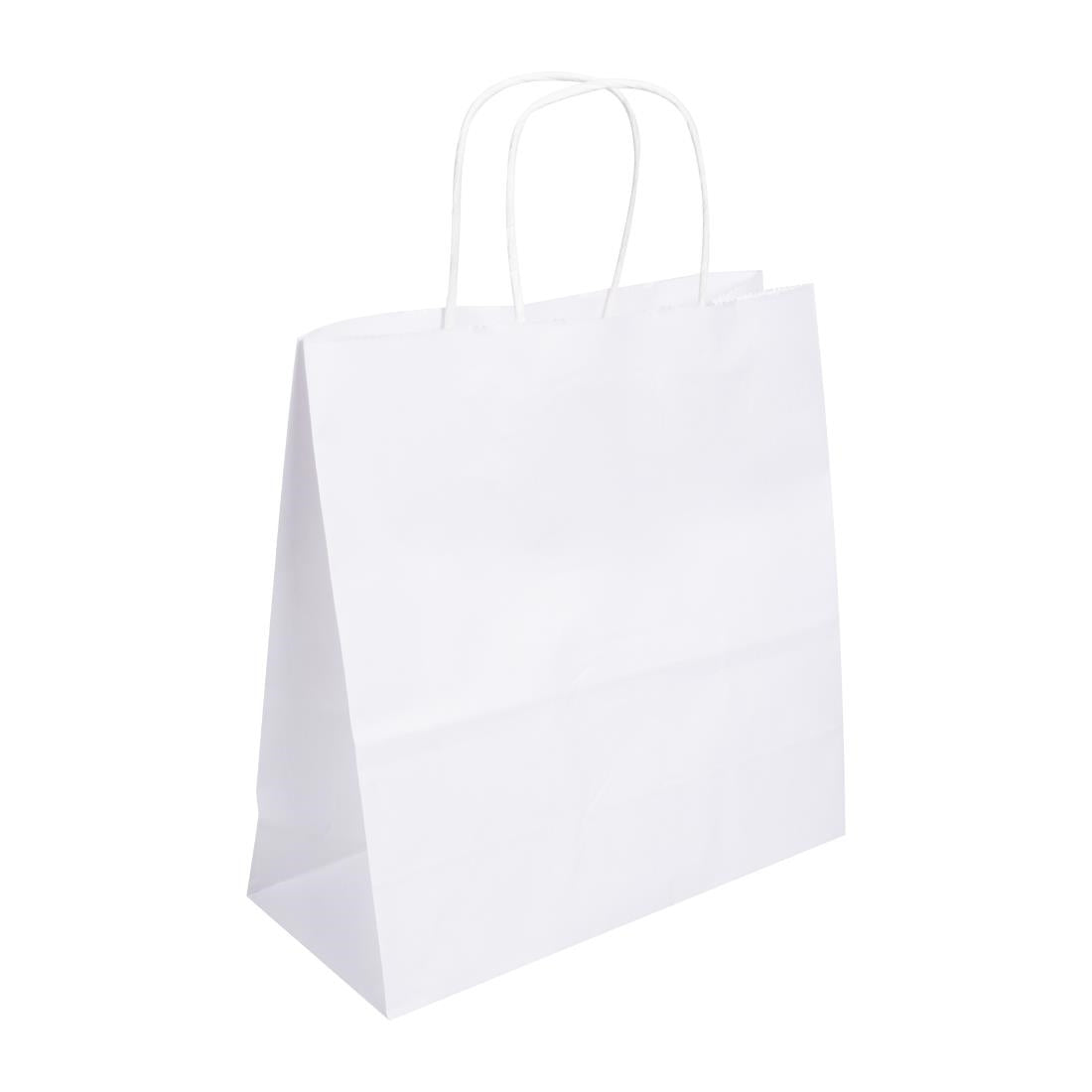 Fiesta Recyclable Twist Handle White Paper Bags Small (250 Pack)