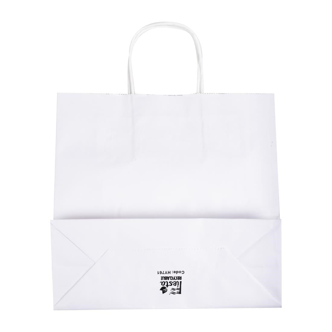 Fiesta Recyclable Twist Handle White Paper Bags Small (250 Pack)