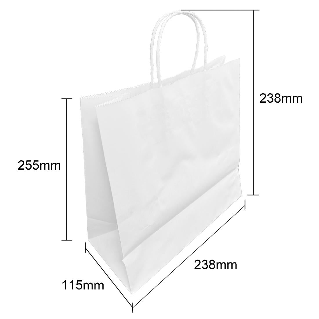 Fiesta Recyclable Twist Handle White Paper Bags Medium (250 Pack)