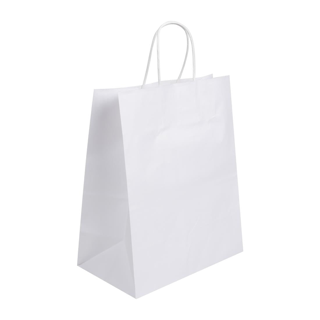 Fiesta Recyclable Twist Handle White Paper Bags Large (250 Pack)