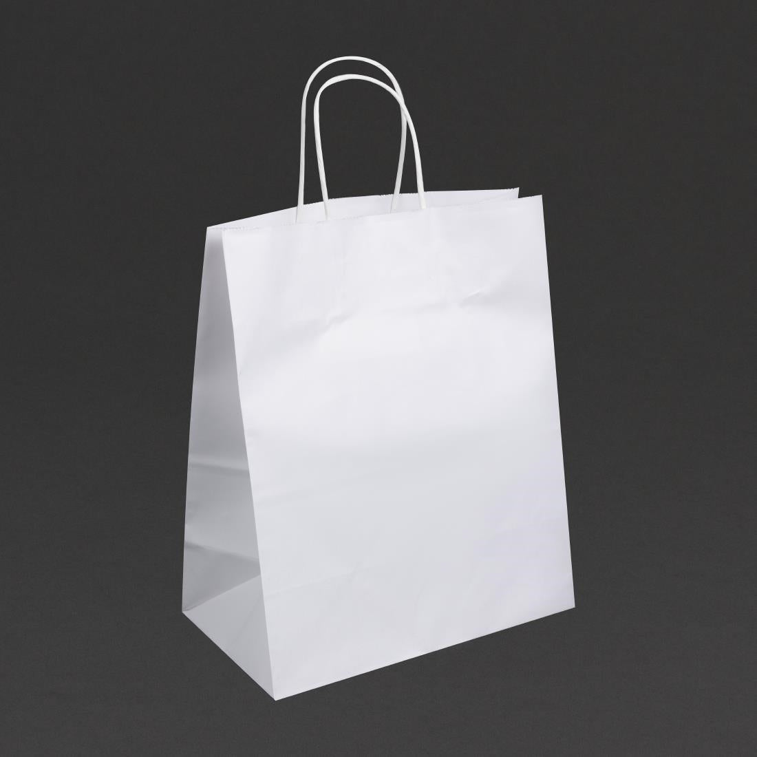 Fiesta Recyclable Twist Handle White Paper Bags Large (250 Pack)
