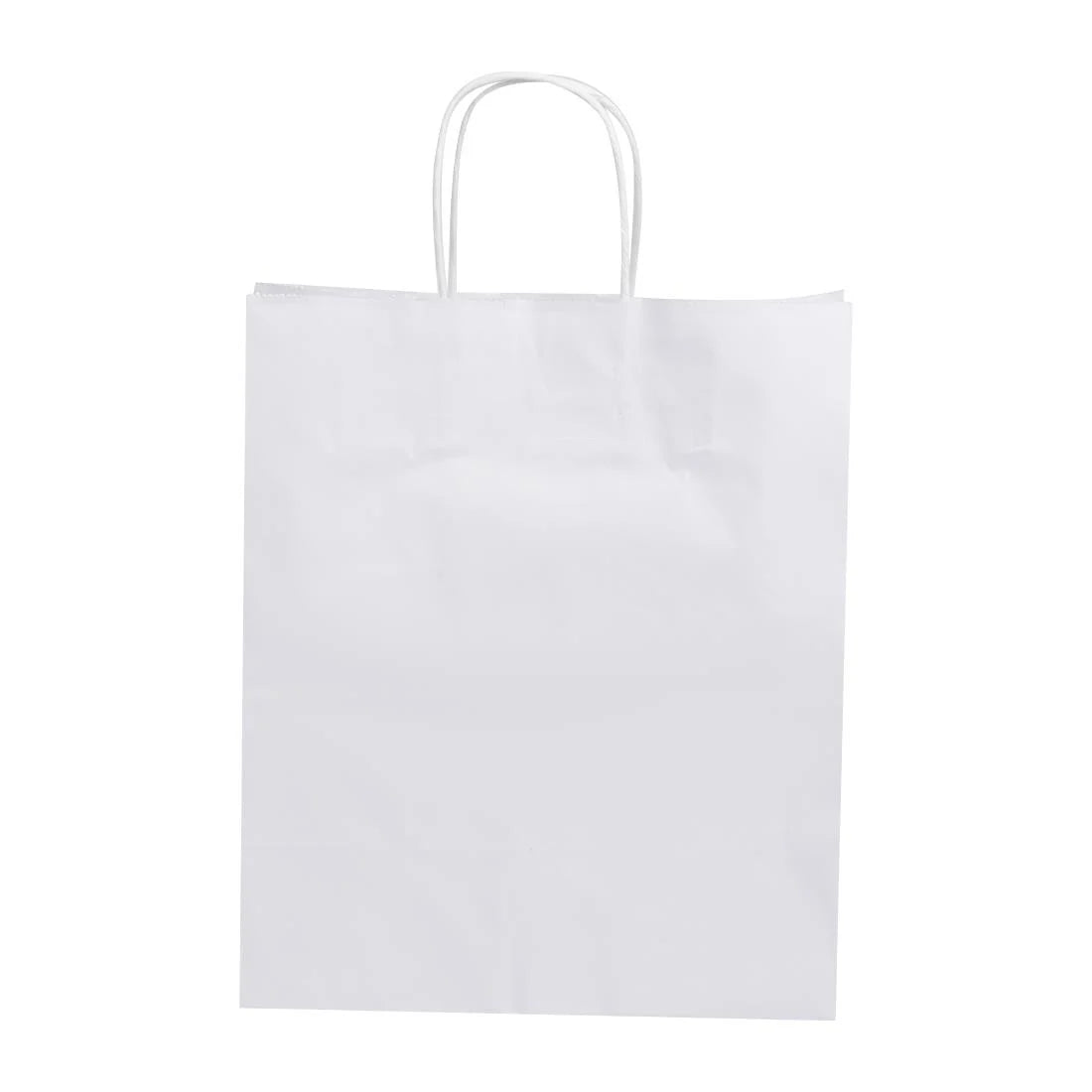 Fiesta Recyclable Twist Handle White Paper Bags Large (250 Pack)