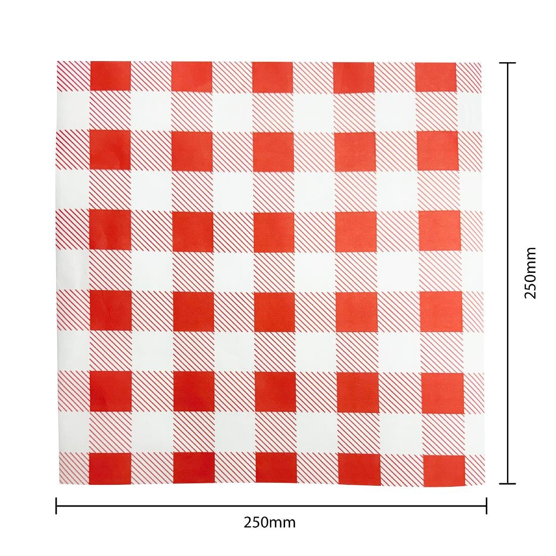 Fiesta Compostable Red Gingham Greaseproof Sheets 250x250mm (200 Pack)