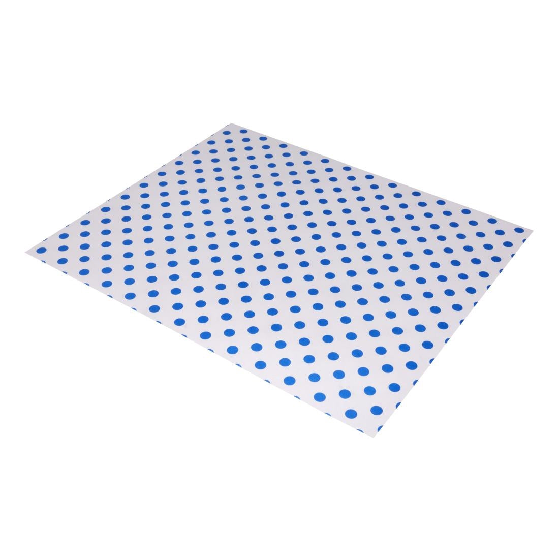 Fiesta Compostable Burger Wraps Blue Dot 250x300mm (200 Pack)