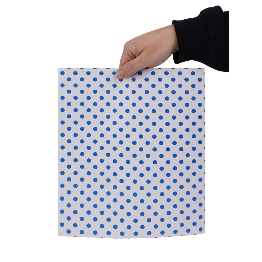 Fiesta Compostable Burger Wraps Blue Dot 250x300mm (200 Pack)