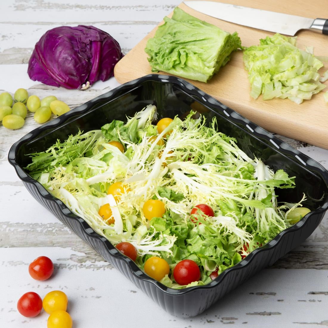 Olympia Kristallon Large Salad Crock - Black