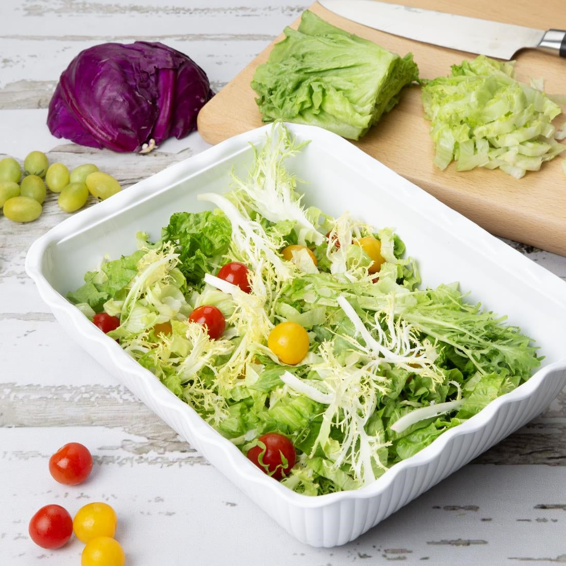 Olympia Kristallon Large Salad Crock - White