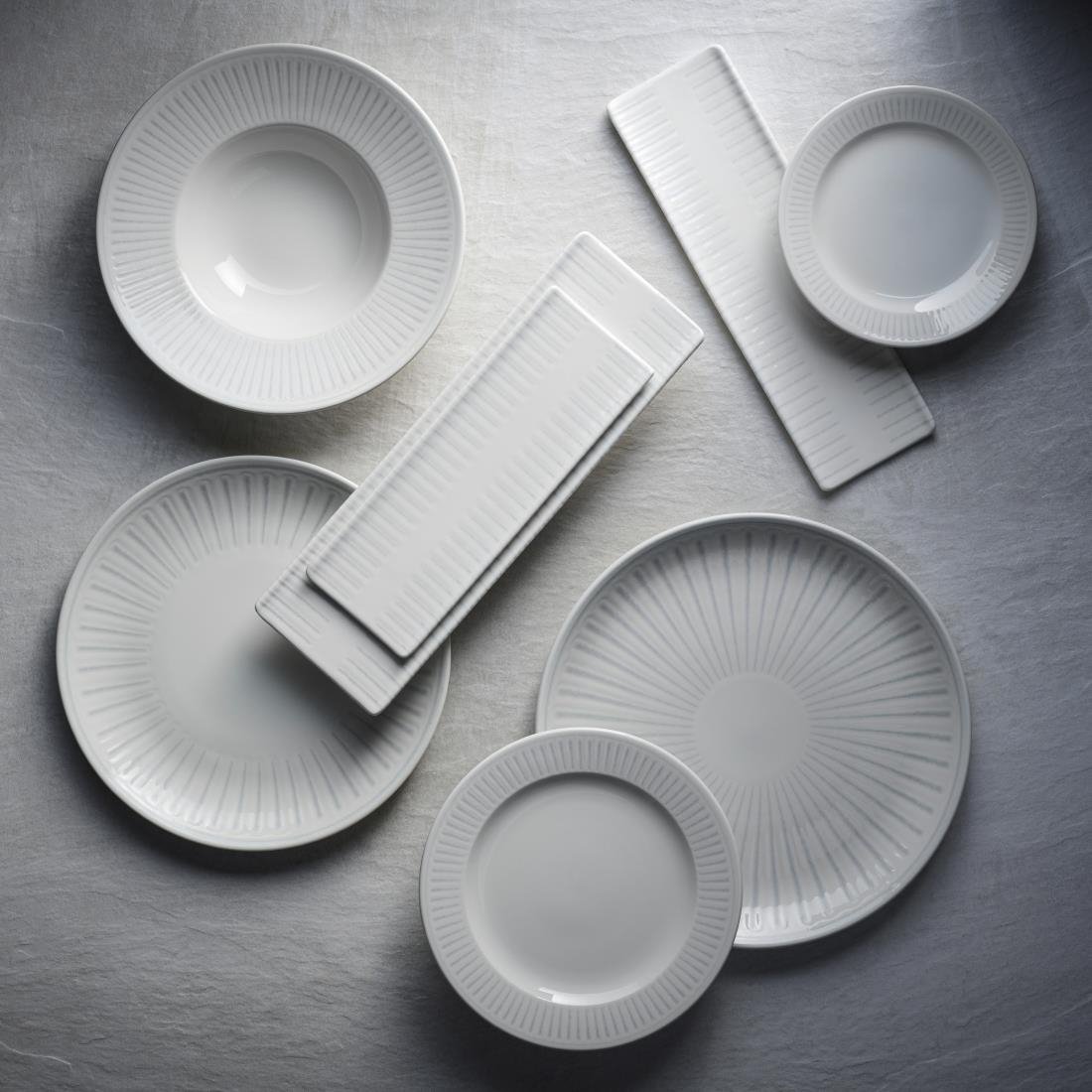 Churchill Era Grey Chef's Oblong Plates 350x187mm (6 Pack)