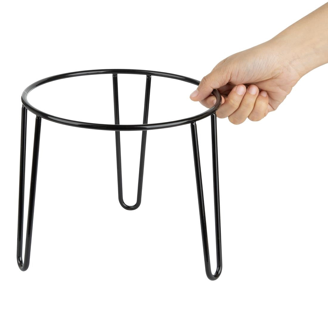 Olympia Non-Slip Riser Round Black Wire 210x180mm