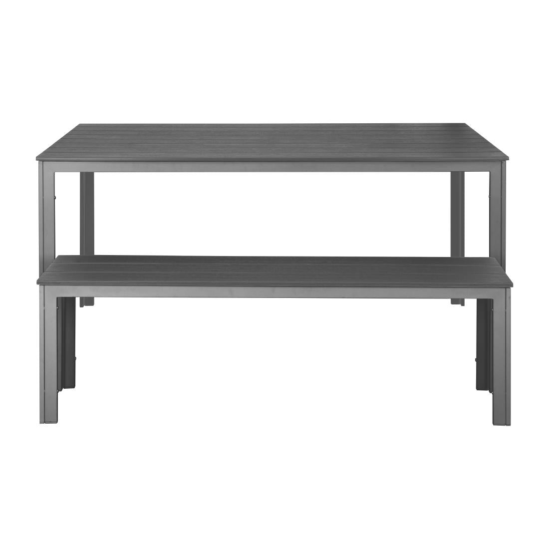 Bolero Valletta Grey Slatted Outdoor Table 1560mm