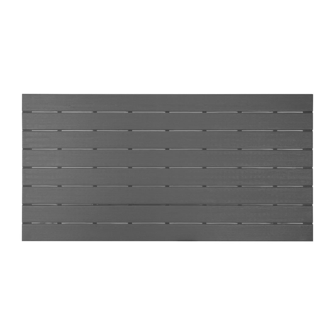 Bolero Valletta Grey Slatted Outdoor Table 1560mm