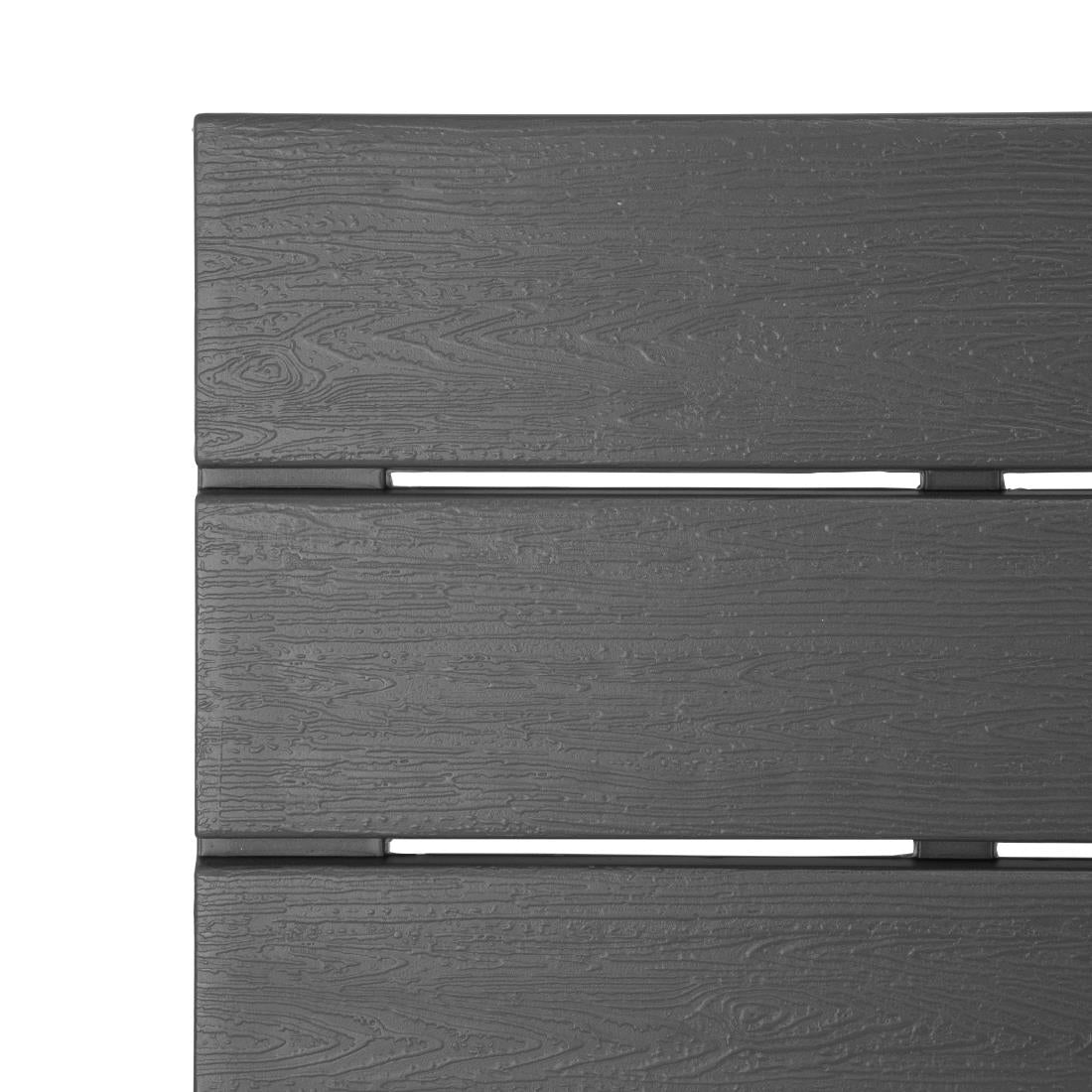 Bolero Valletta Grey Slatted Outdoor Table 780mm