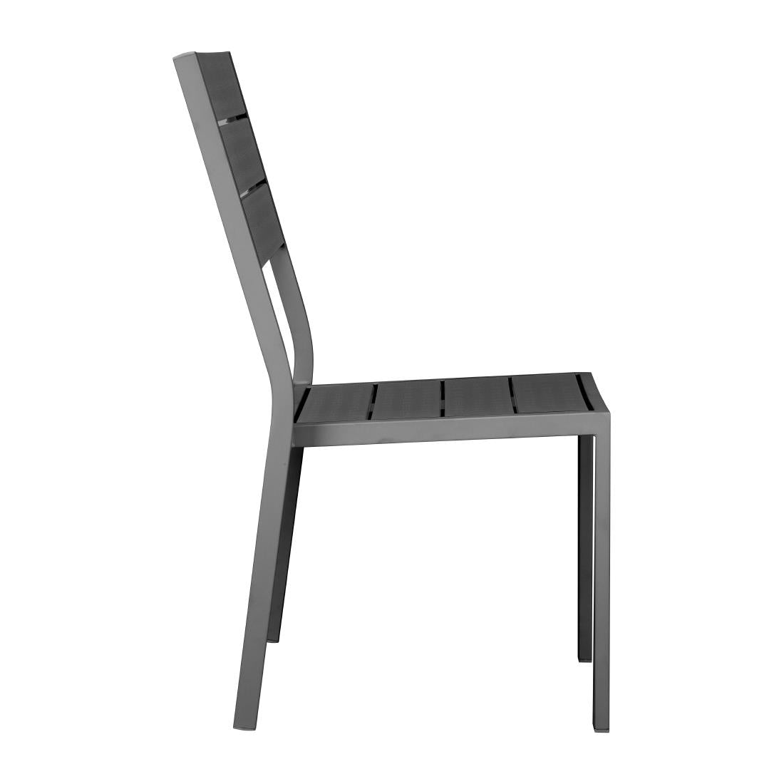 Bolero Valletta Grey Slatted Side Chair (4 Pack)