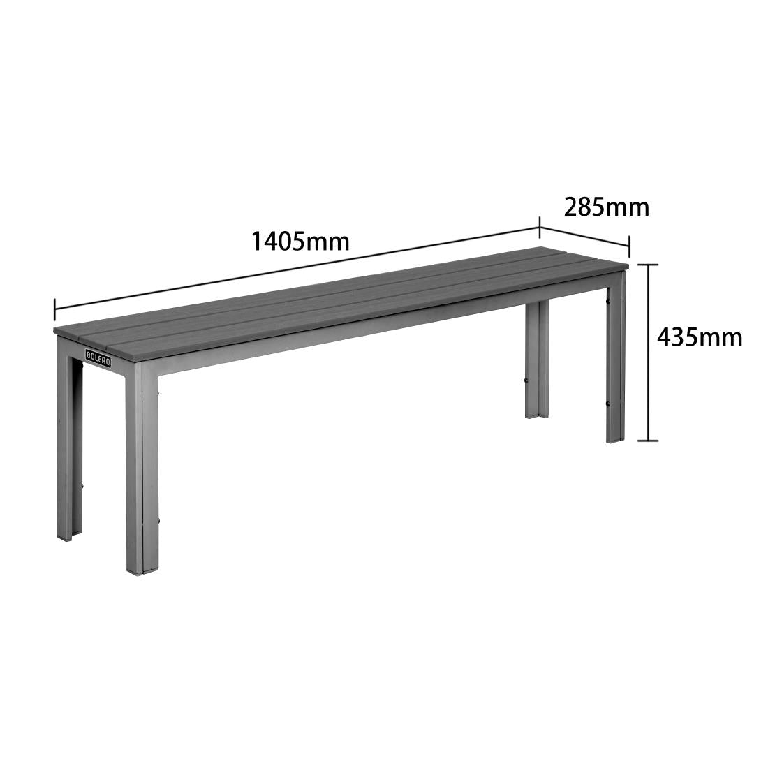 Bolero Valletta Grey Slatted Benches (2 Pack)