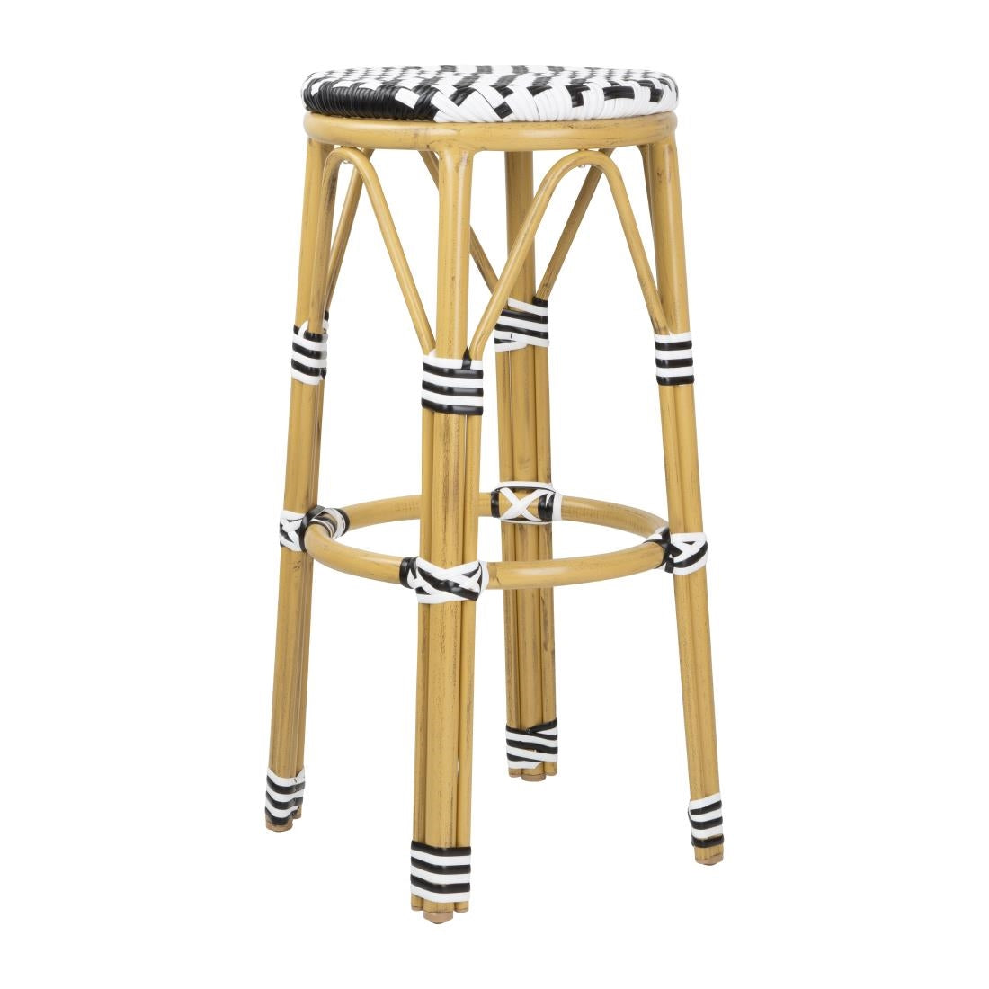 Bolero Parisian Style PE Rattan Bar Stools Black (2 Pack)