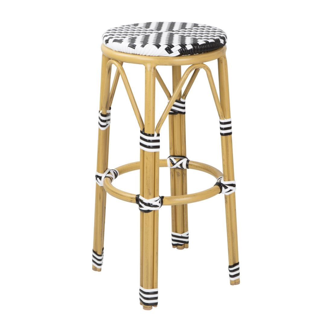 Bolero Parisian Style PE Rattan Bar Stools Black (2 Pack)