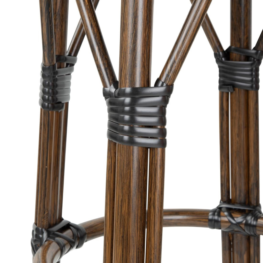 Bolero Parisian Style PE Rattan Bar Stools Black Dot Mix (2 Pack)