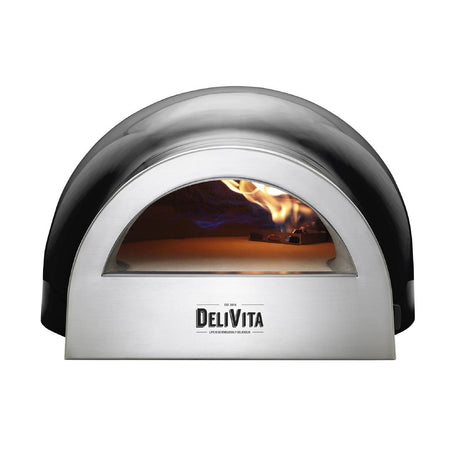 Delivita Dual Fuel Gas Pizza Oven Very Black