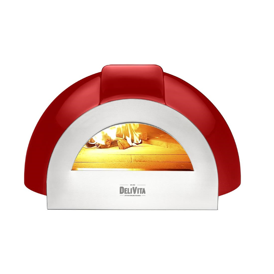DeliVita Pro Dual Fuel Pizza Oven Chilli Red + Chimney