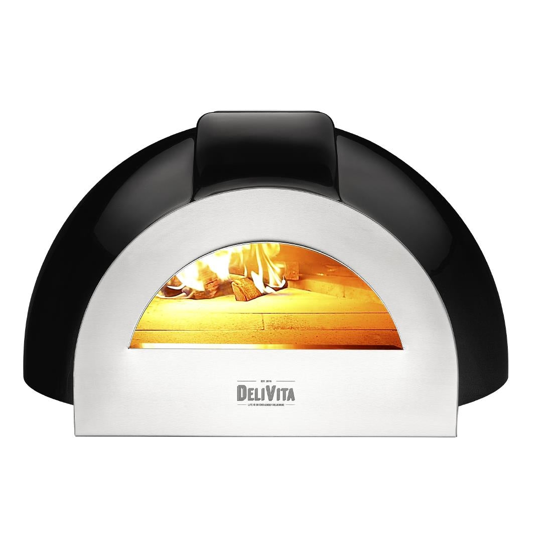 DeliVita Pro Dual Fuel Pizza Oven Very Black+ Chimney