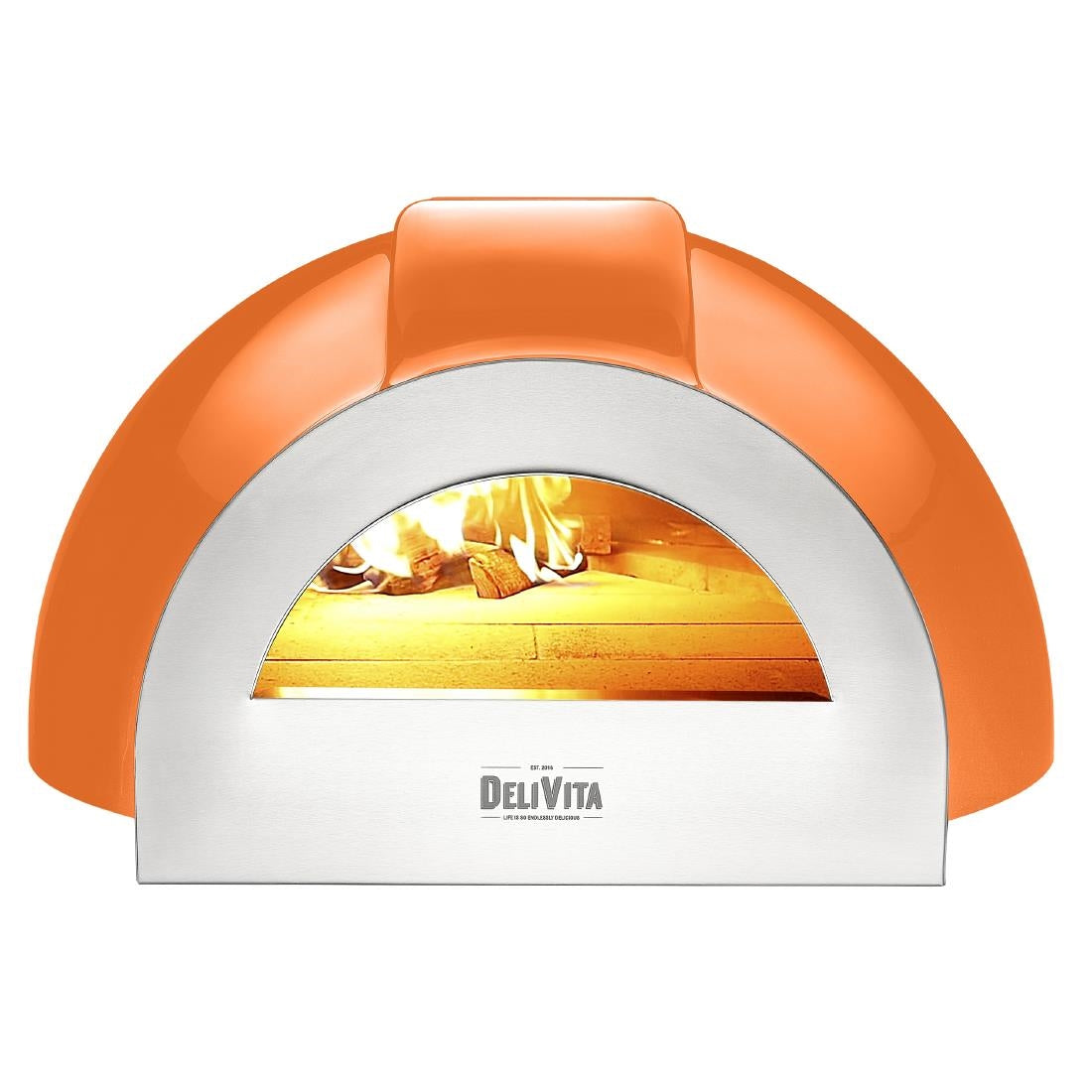 DeliVita Pro Dual Fuel Pizza Oven Orange Blaze+ Chimney