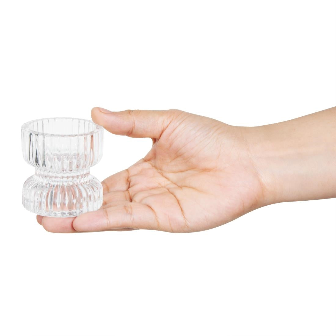 Olympia Ridged Glasses Tealight/Candles Holders 52x52mm (6 Pack)