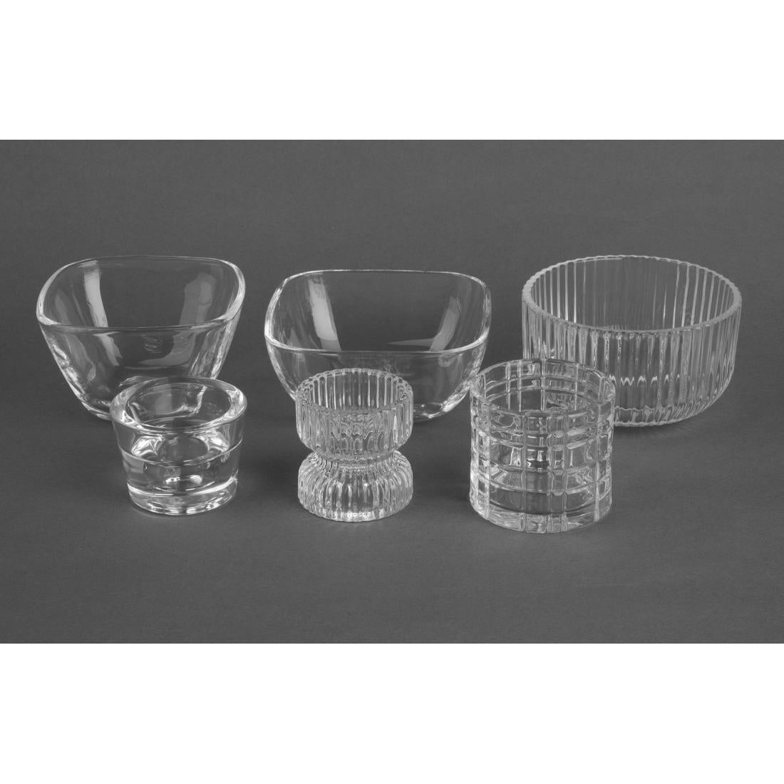 Olympia Ridged Glasses Tealight/Candles Holders 52x52mm (6 Pack)
