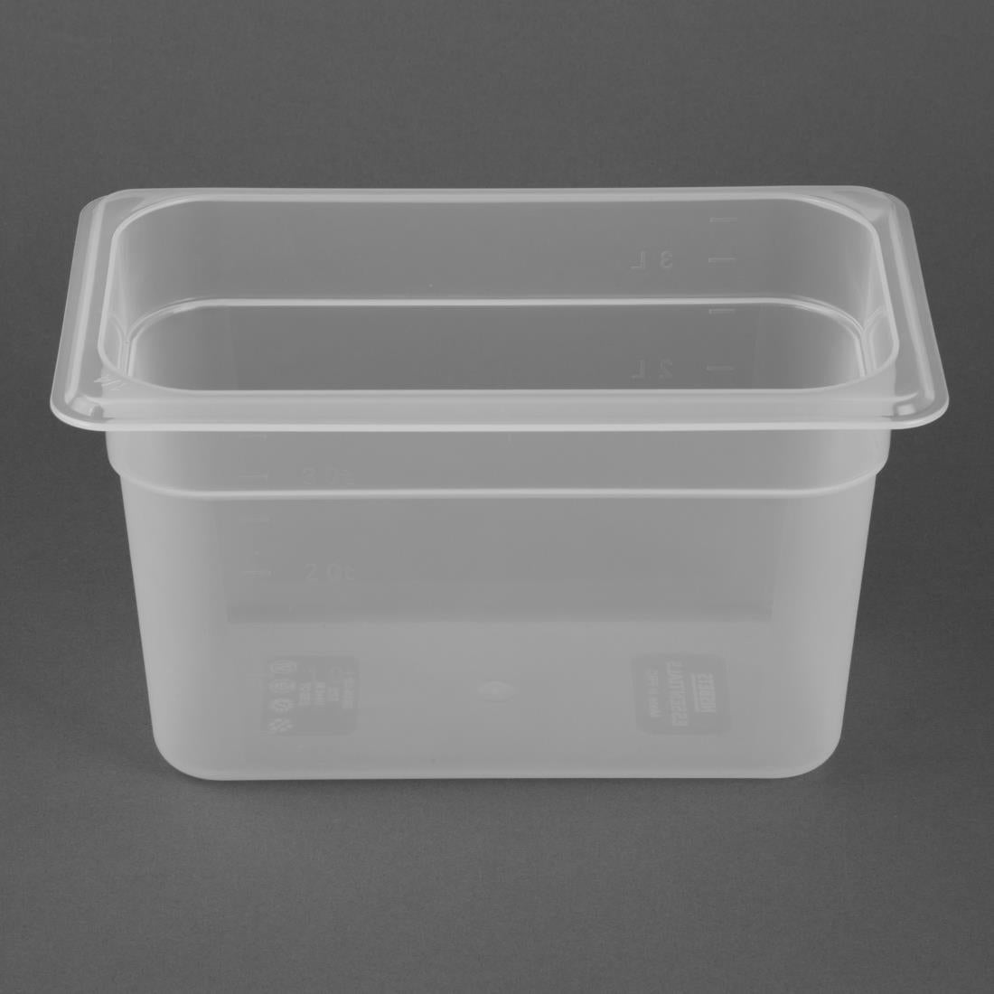 Nisbets Essentials Polypropylene 1/4 Gastronorm Container 150mm