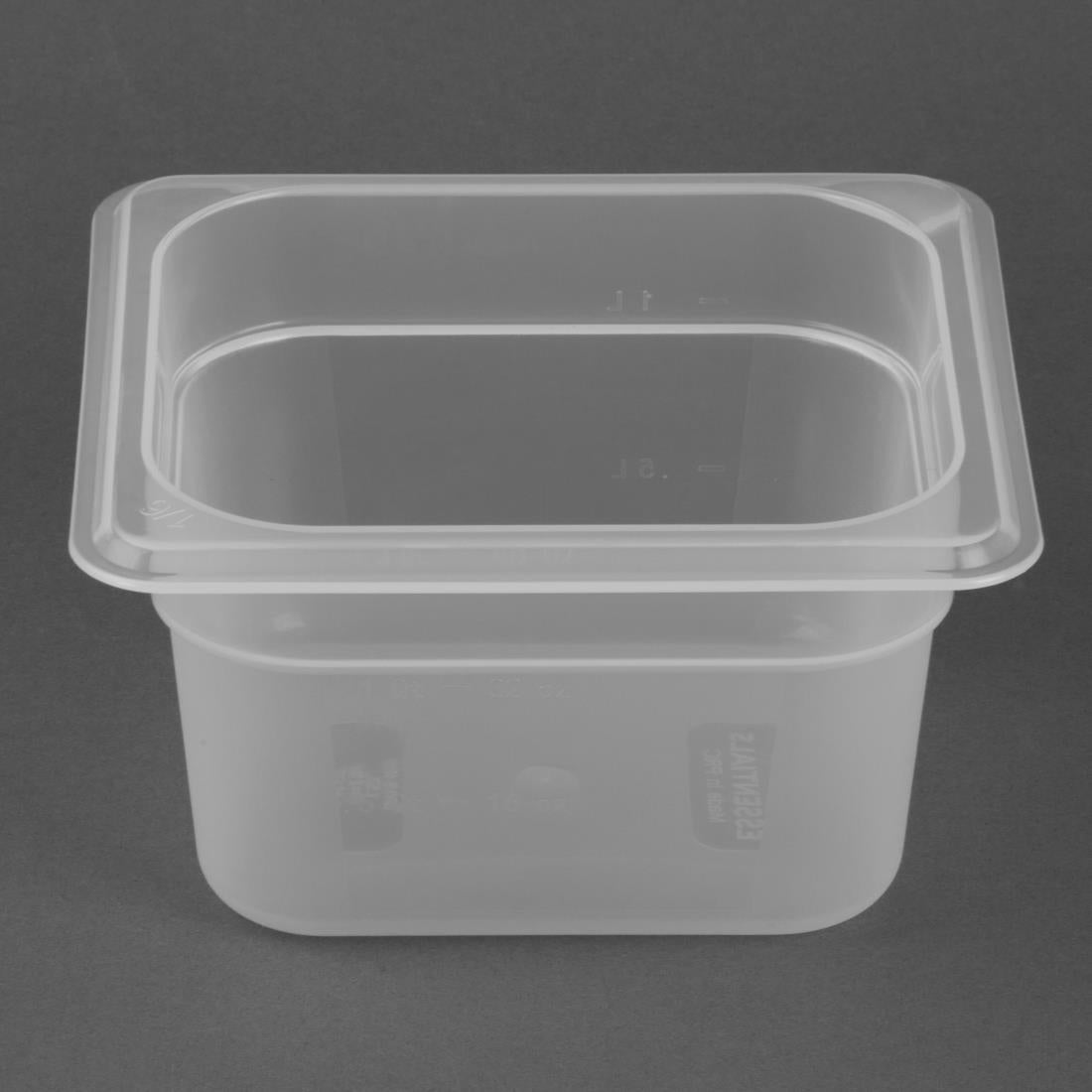 Nisbets Essentials Polypropylene 1/6 Gastronorm Container 100mm