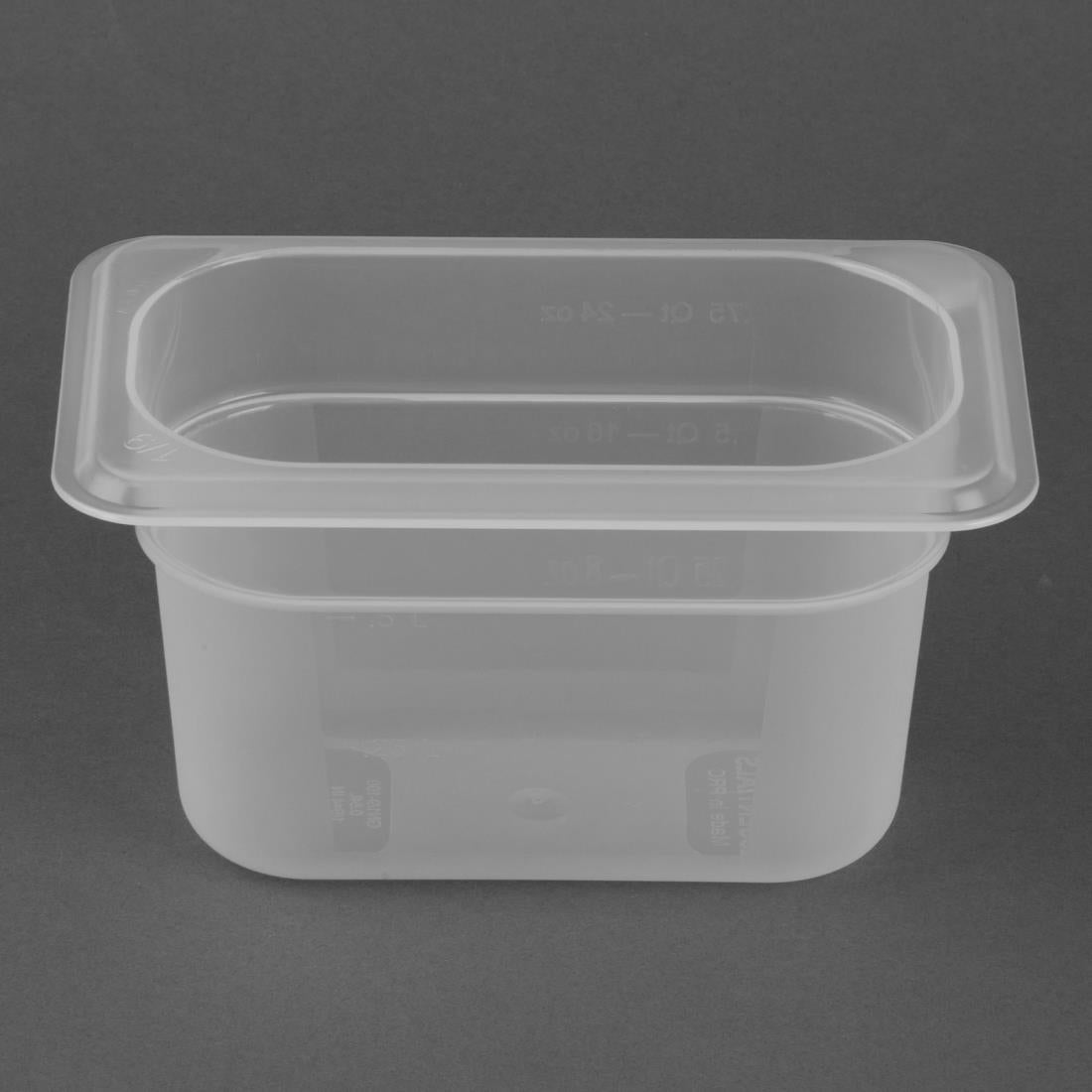 Nisbets Essentials Polypropylene 1/9 Gastronorm Container 100mm