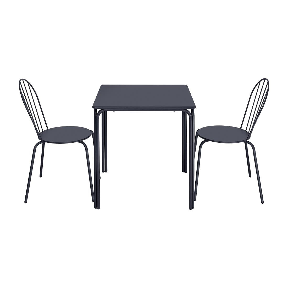 Bolero Adeline Steel Square Table 700mm Slate Blue