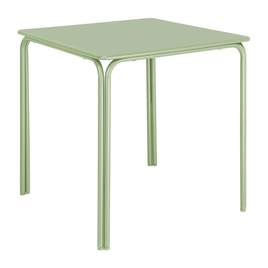 Bolero Adeline Steel Square Table 700mm Light Green