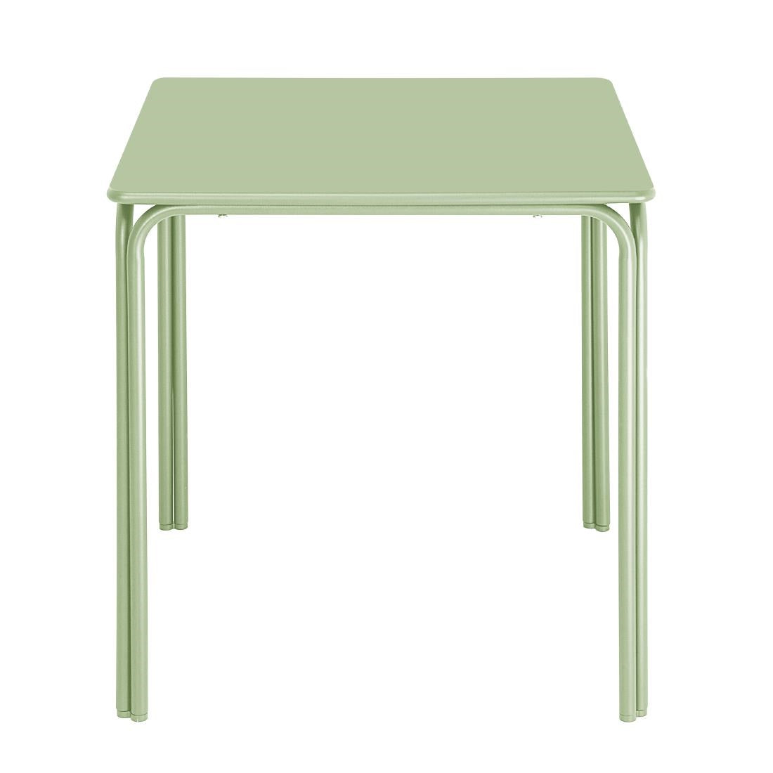 Bolero Adeline Steel Square Table 700mm Light Green