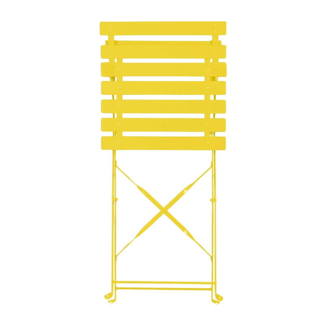 Bolero Perth Mellow Yellow Pavement Style Steel Folding Chairs (2 Pack)