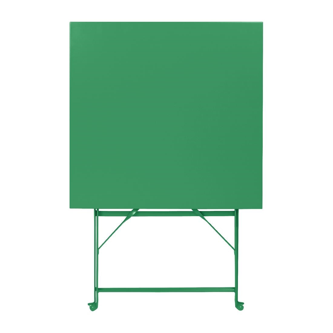 Bolero Perth Forest Green Pavement Style Steel Table Square 600mm