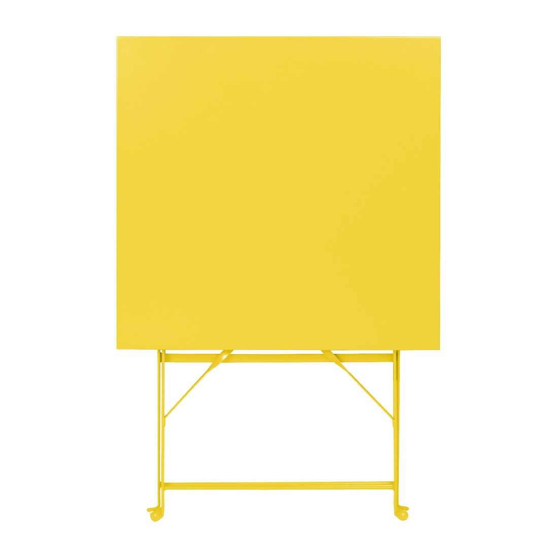 Bolero Perth Mellow Yellow Pavement Style Steel Table Square 600mm