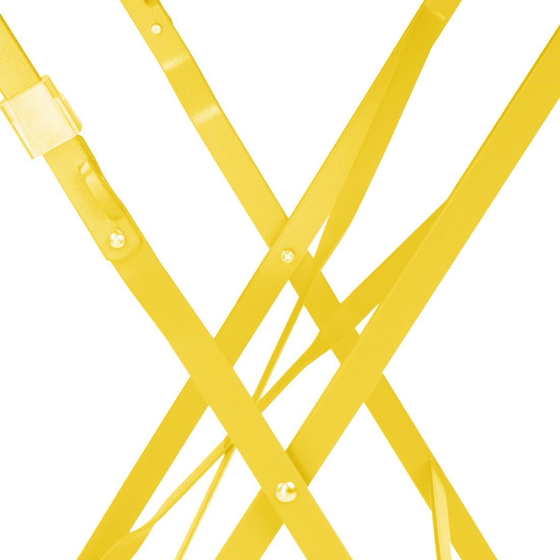 Bolero Perth Mellow Yellow Pavement Style Steel Table Square 600mm