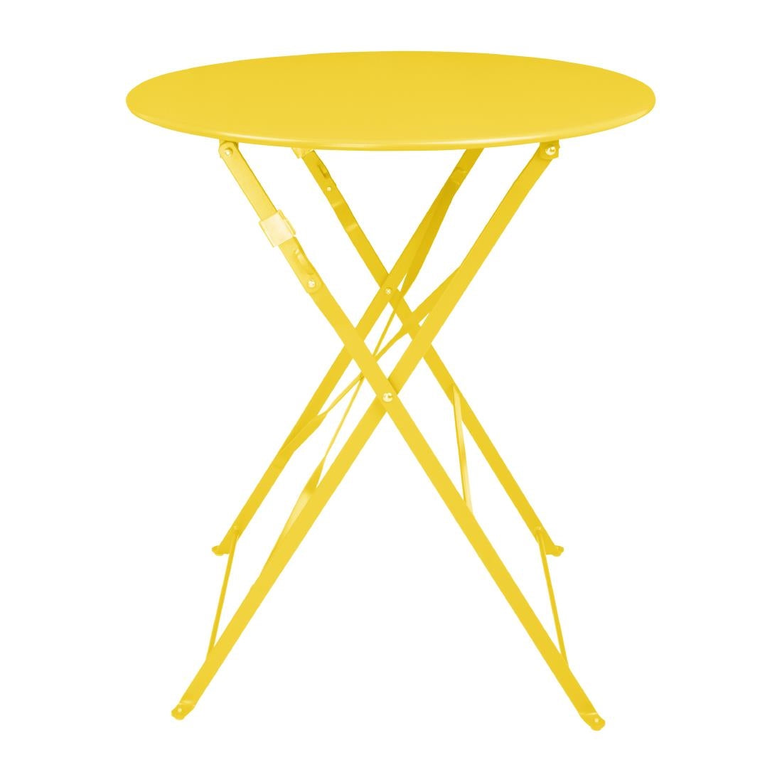 Bolero Perth Mellow Yellow Pavement Style Steel Table Round 600mm