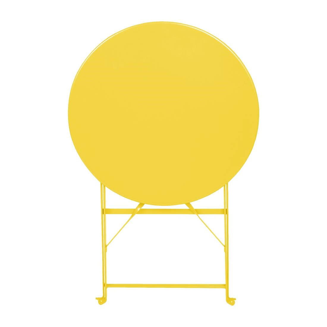 Bolero Perth Mellow Yellow Pavement Style Steel Table Round 600mm