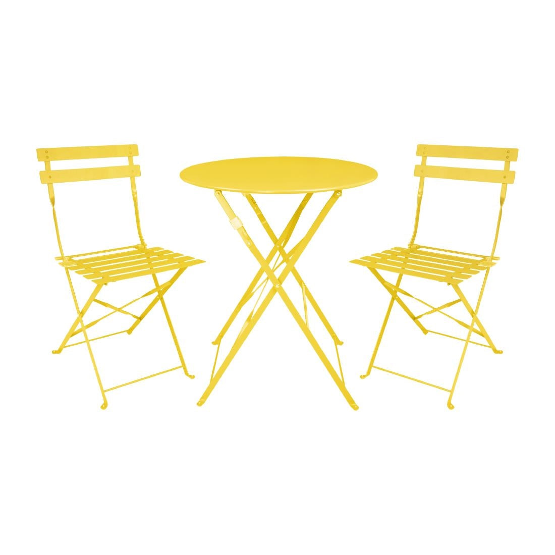 Bolero Perth Mellow Yellow Pavement Style Steel Table Round 600mm