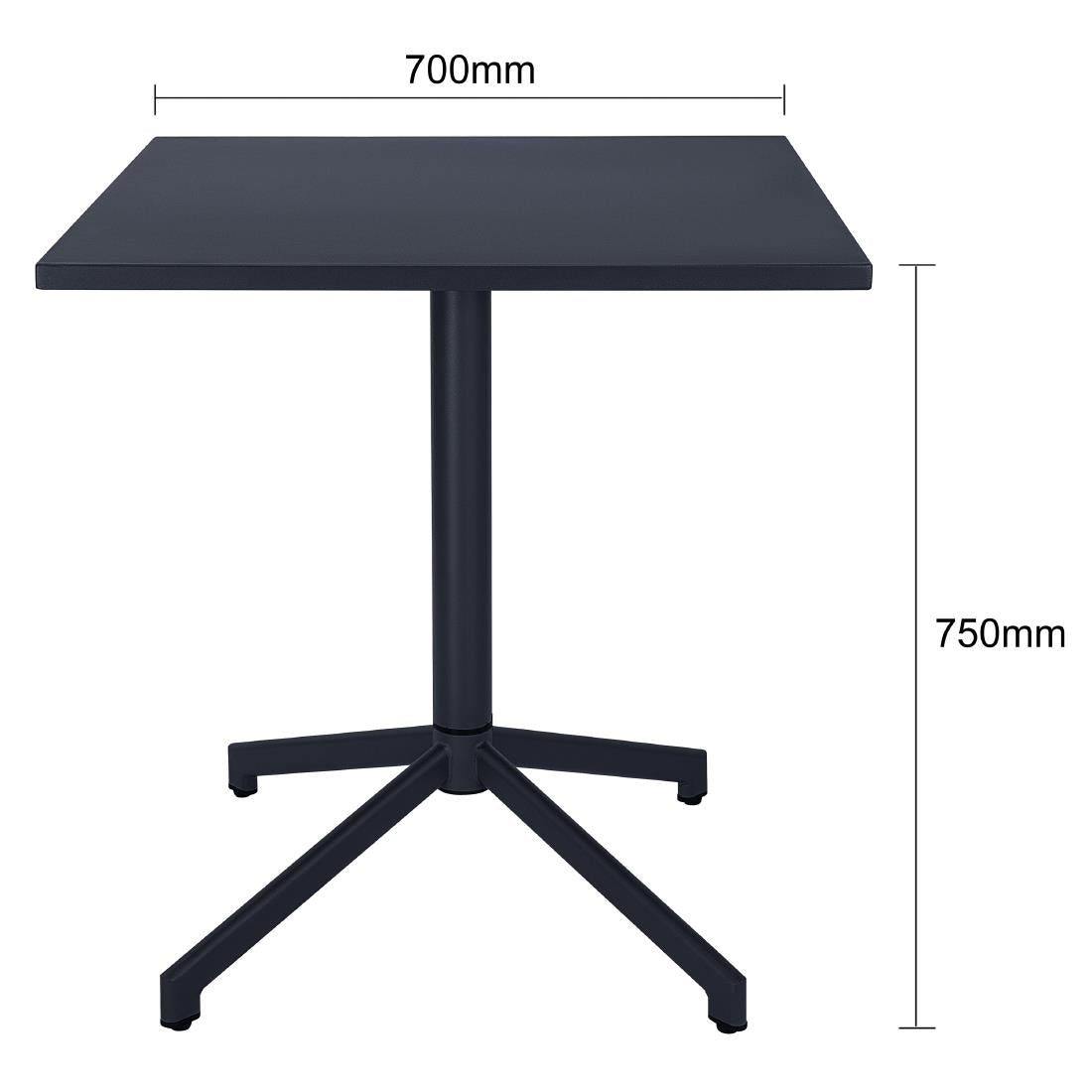 Bolero Porto Folding Table Slate Blue 700x750mm