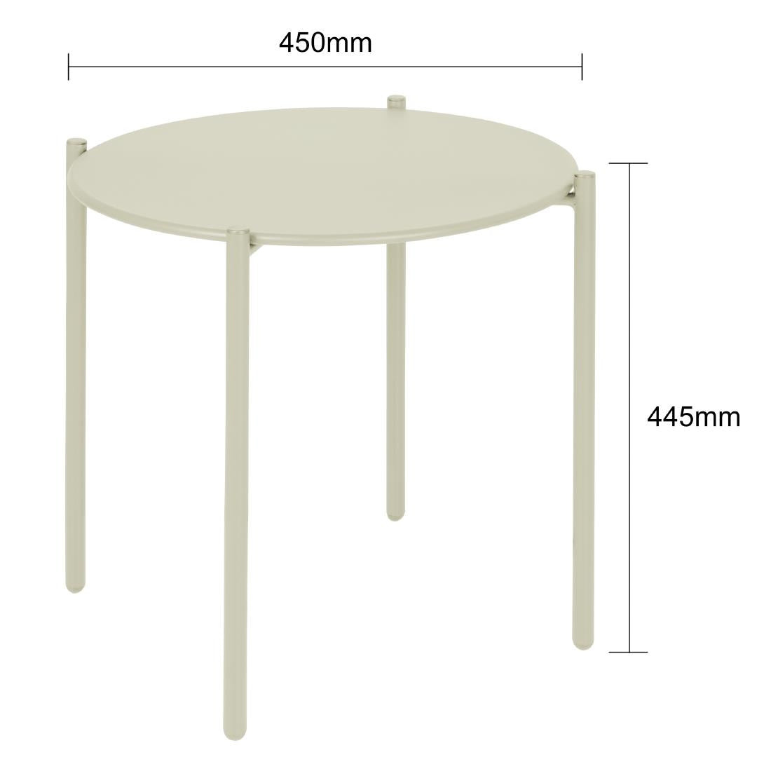 Bolero Perth Round Low Coffee Table Light Grey 450mm