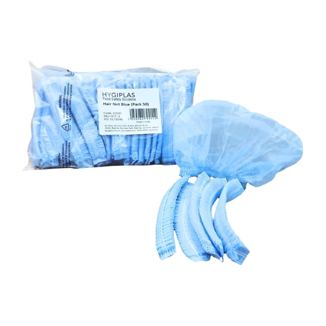 Hygiplas Hair Nets - Blue (50 Pack)