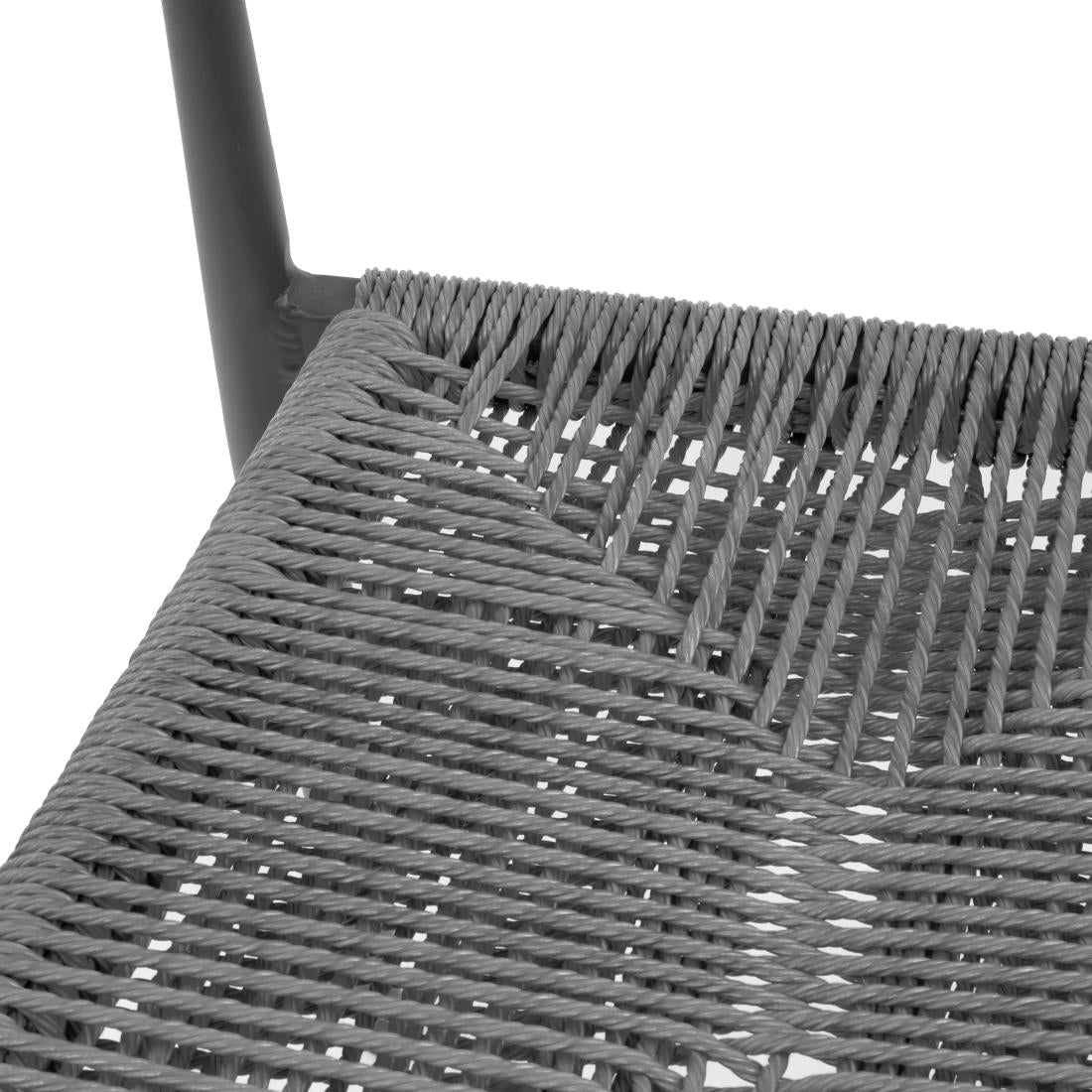 Bolero Eden PE Twist Rattan Outdoor Bar Stool Charcoal (2 Pack)