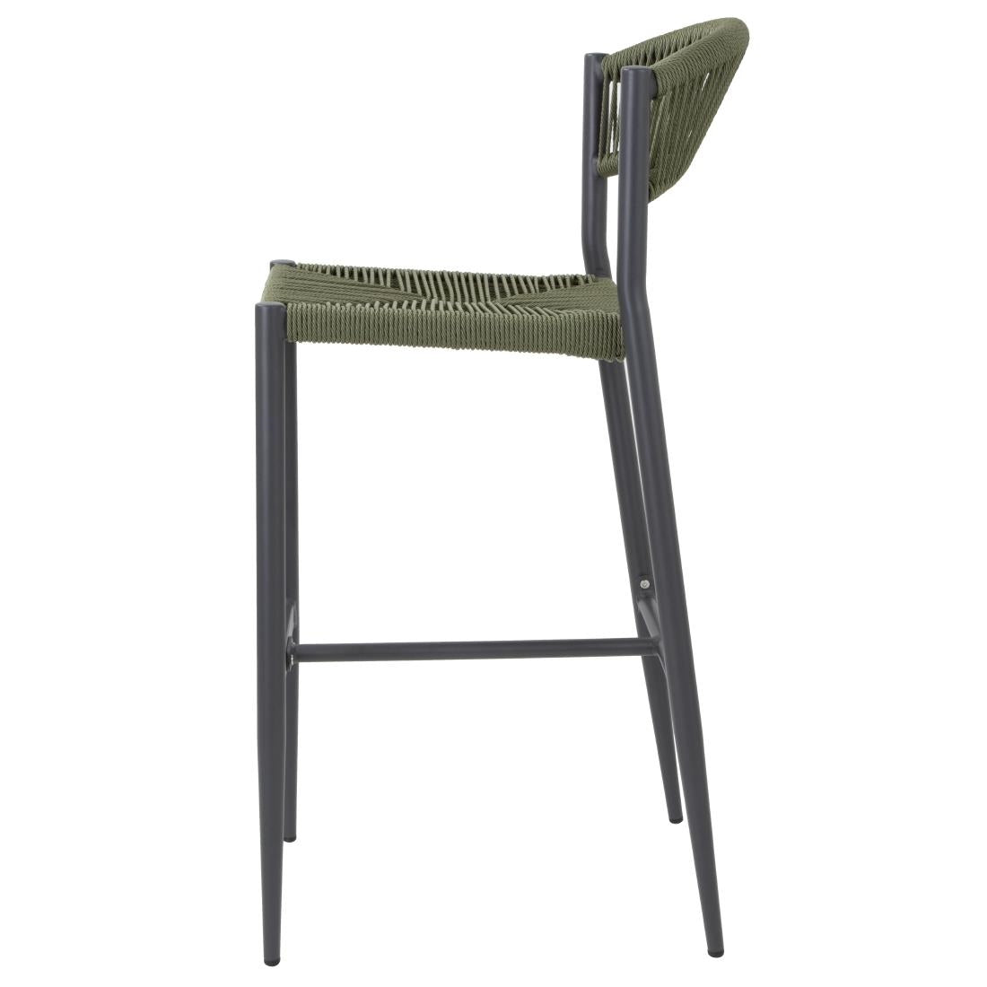 Bolero Eden PE Twist Rattan Outdoor Bar Stool Green (2 Pack)