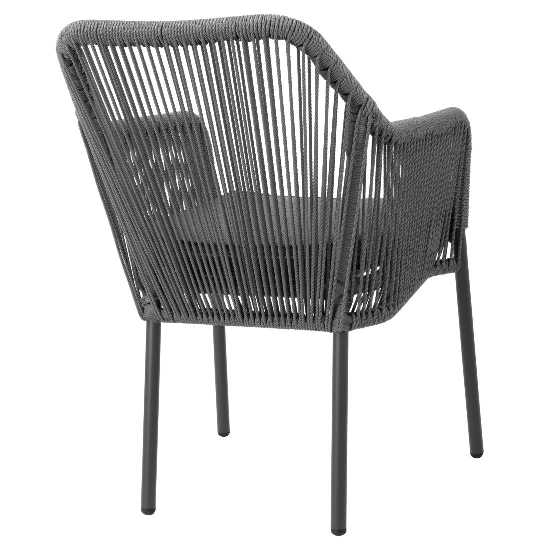 Bolero Bay PE Twist Rattan Outdoor Armchair Charcoal (2 Pack)