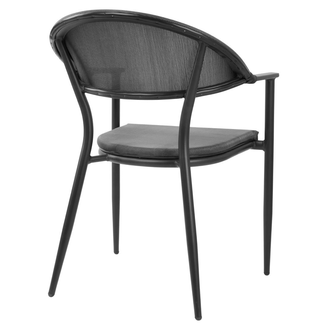 Bolero Santiago Outdoor Armchairs Black (4 Pack)