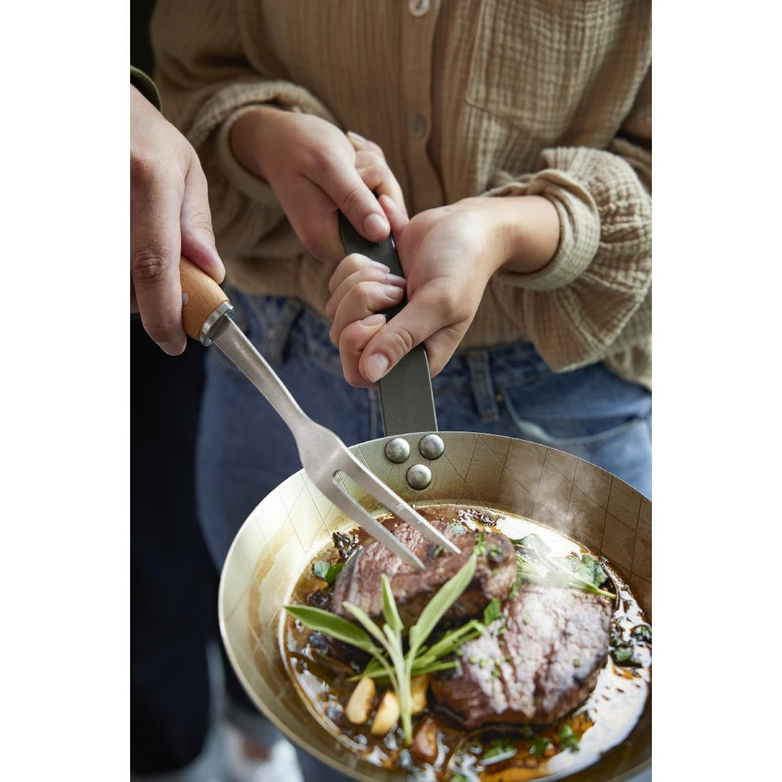 De Buyer Mineral B Steel Steak Frying Pan 24cm